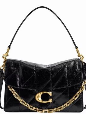 Coach Black Quilted Leather Tabby 30